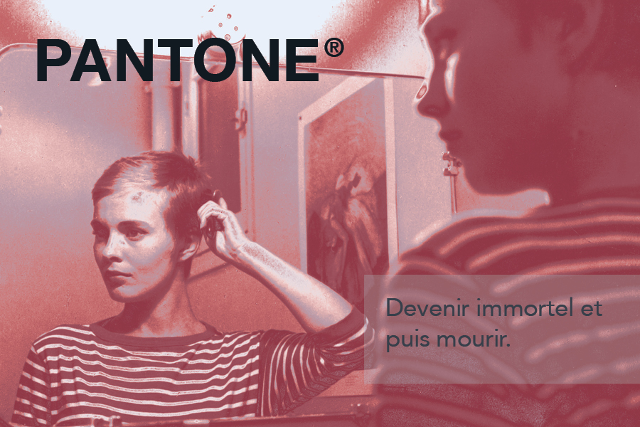 PANTONE postcard featuring A bout de souffle (Godard, 1960)